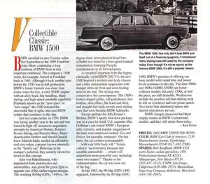 1962 BMW 1500 ~ GREAT COLLECTIBLE CLASSIC ARTICLE / AD - Imagen 1 de 1