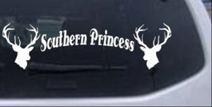 Southern Princess With Deer Car or Truck Window Decal Sticker White 6X1.7 - Picture 1 of 1