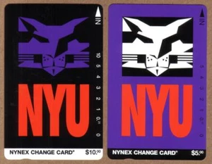 5 $ Et 10 $ Ensemble De 2 Cartes Téléphoniques NYU Université De New York - Zdjęcie 1 z 4
