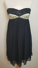 OLI Damska UK 10 Czarna koralikowa sukienka mini bandeau B1