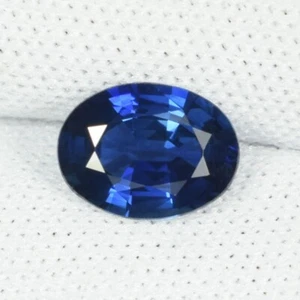 1.46 ct TOP LUSTROUS RICH BLUE HEATED NATURAL BLUE SAPPHIRE Oval See Vdo ! - Picture 1 of 3