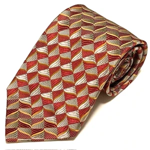 Jos A Bank Tie Geometric Abstract Professional Business Executive Made In ITALY - Picture 1 of 18