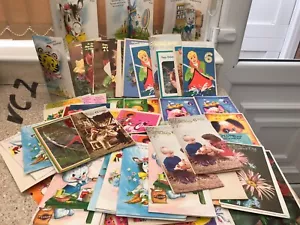 Vintage Greetings Cards Mixed Lot 60's/70's/80's Envelopes scruffy (80) - Picture 1 of 12