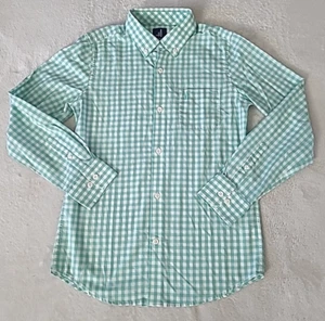 Johnnie-O Prep-Formance Boys Button Down Shirt Size 12 Gingham Green Stretch - Picture 1 of 17