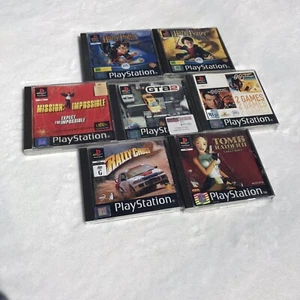 PlayStation 1 Ps1 Bulk Games X7 Harry Potter GTA 2 007 Mission Tomb Rally Cross - Picture 1 of 23