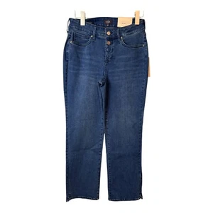 NYDJ Marilyn Ankle Slit Denim Straight Jeans. NWT. Size 4 - Picture 1 of 16