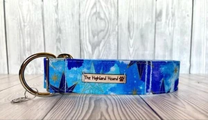 1.5" Galaxy Handmade Fishtail Martingale Dog Collar Greyhound, Whippet, Lurcher - Picture 1 of 7