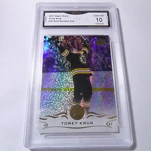 TOREY KRUG BRUINS 2017 UPPER DECK GOLD RAINBOW FOIL # 16 GRADED 10 L@@@K B - Picture 1 of 2