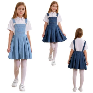 Kids Girls Rompers Spring Fall Clothes Jumpsuit Children Dress Adjustable Skirt - Picture 1 of 29