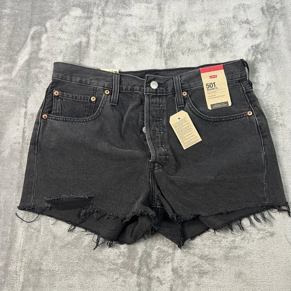 Levi's Womens 501 Original Shorts Lunar Black Size 31