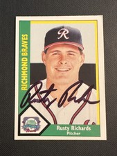 Rusty Richards Signed 1990 CMC Card Auto Atlanta Braves Richmond Autograph COA