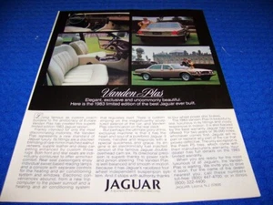 1983 JAGUAR "VANDEN PLAS..ELEGANT!..LIMITED EDITION"...1-PAGE SALES AD (676JJ) - Picture 1 of 2
