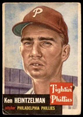 1953 Topps #136 Ken Heintzelman Philadelphia Phillies  VG-VG+ - Image 1 of 2