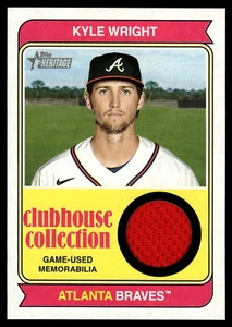 KYLE WRIGHT 2023 Topps Heritage COLECCIÓN CLUBHOUSE RELIQUIA VALIENTES CCR-KW - Imagen 1 de 2