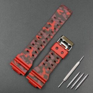 16mm Resin Watchband Strap For Casio G-Shock GA-100 110 GD-120 Bracelet Black