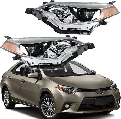 Juego de faros delanteros negros para Toyota Corolla 2014 2015 2016 Foto 1 de 4