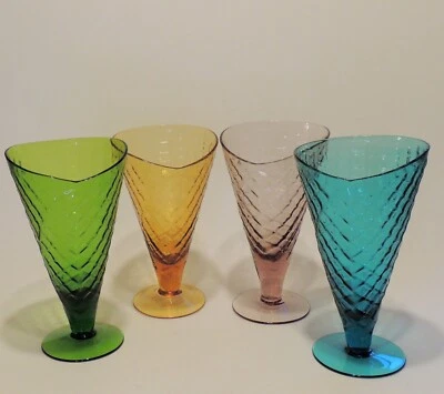 Juego de 4 vasos de postre Bormioli Rocco hechos a mano con cono de gofre multicolor Foto 1 de 4