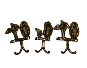 Brass Monkeys Wall Hooks Set Of 3 By Andrea Ladeck Hear No Evil See No Evil - Picture 1 of 5