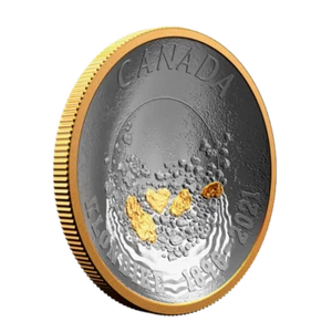 🇨🇦 Canada 1 Oz Silver $25 Dollars Concave Coin, Klondike Gold Rush, 2021 - Bild 1 von 6