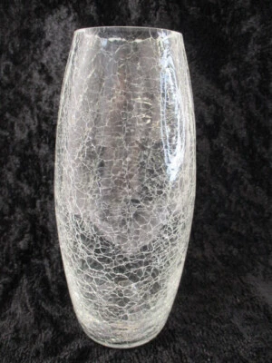 Jarrón de vidrio transparente craquelado moderno decorativo acento para el hogar soporte votivo 8" de alto Foto 1 de 4
