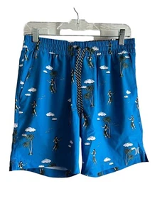 Baúles de baño Hurley para hombre talla pequeña hula niña bailarina hawaiana ~ azul multicolor ~ NUEVO - Imagen 1 de 8