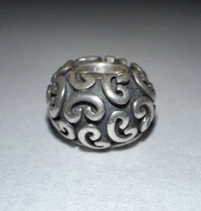 PANDORA | STERLING SILVER FEELING GROOVY CHARM 790400 BAROQUE RETIRED USA - Picture 1 of 4