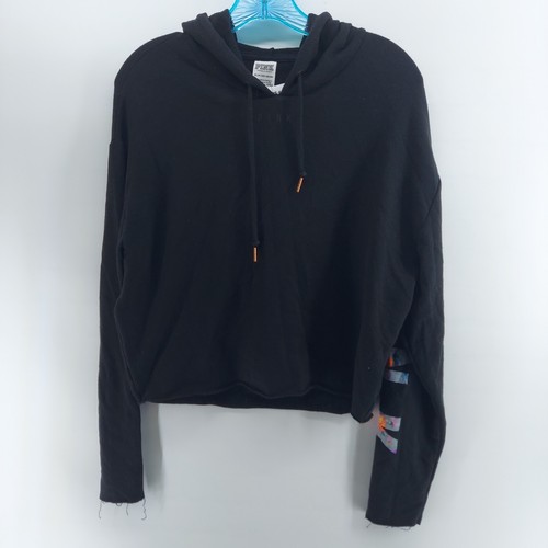 UNDERCOVER felpa donna rosa victoria's secret taglia XS nera attiva schiena aperta felpa