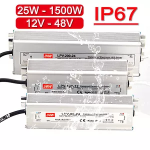 LED Strip Driver Power Supply Transformer Waterproof IP67 DC 12V/48V 25W/1500W - Picture 1 of 74
