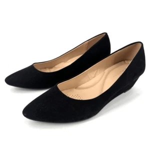 NWOT CL By Laundry Womens Pointed Toe Alyce Wedge Heel Pumps Black Size 10 - Picture 1 of 8