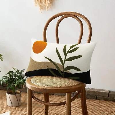 New Anthropologie Boho Lumbar Colorful Tassled Throw Pillow Case Cover 12" x 20" - Image 1 of 4