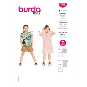 Burda Super Easy SEWING PATTERN 9282 Girls Dress & Top Age 4-10 - Picture 1 of 6