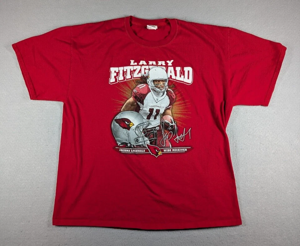 Camiseta De Colección Arizona Cardinals Adulto Grande Roja Larry Fitzgerald Gráfico Camiseta NFL Foto 1 de 4