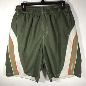 Speedo Men's Large Olive Green Swim Trunk Bottom Elastic Waist Draw String Mesh - Picture 1 of 12