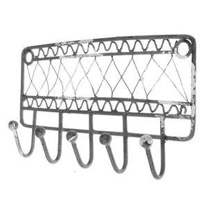 Hakenleiste Grau Vintage 5 Haken Garderobenhaken Wandhaken Haken Dekohaken - Bild 1 von 3