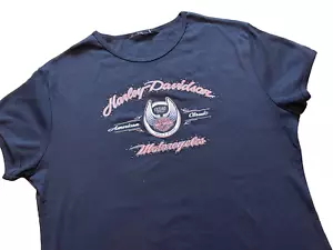 Vintage '08 Y2K Harley Davidson Motorcycles Biker Studded Tee Black T Shirt 2X - Picture 1 of 4