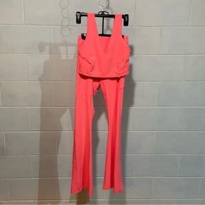 Free People Movement Bra & Flare Leggings Set Coral Athletic Workout Yoga NWOT - Image 1 of 4