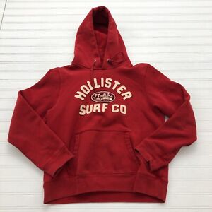 Hollister Surf Co Athletics Red Malibu Pullover Hoodie Sweatshirt Adult Size M