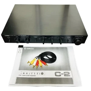 YAMAHA C-2 Black Stereo Pre-amplifier w/ Manual Audio Cable Remote Restored MG01 - Picture 1 of 8