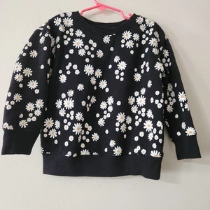 Maglione Jumping Beans bambino floreale margherita nero taglia 3T girocollo manica lunga - Foto 1 di 3