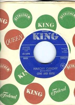 R&B/POPCORN- GENE AND RUTH- "HARCHY CARCHY"/"IF AND WHEN IT HAPPENS"- KING 5498 - Imagem 1 de 2