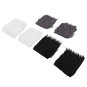 Xe Kunstpelz Stoff 25x25cm Weiß Schwarz Grau Herstellung Flauschigen Glänz^ - Bild 1 von 22