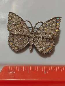 Broche broche mariposa vintage con pedrería, 1,5 pulgadas - Imagen 1 de 2