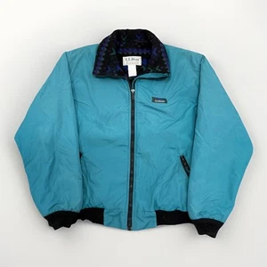 VTG LL Bean Warm Up Jacket Mens Full Zip Fleece Lined Aztec Print Size Large - Picture 1 of 7