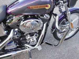 For 1991-2017 Harley Dyna Super Glide Street Bob Engine Guard Crash Bar Highway - Foto 1 di 8