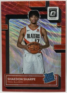 2022-23 Panini Donruss Optic - Rated Rookie Shaedon Sharpe #249 Red Wave Prizm - Bild 1 von 2