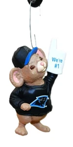 1996 Hallmark NFL Carolina Panthers Mouse Ornament We’re #1 Bob Siedler w/ Box - Picture 1 of 7