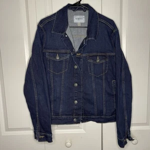 Goodfellow & Co Dark Wash Denim Jean Jacket Size Large Stretch Men’s Button Gap - Picture 1 of 9