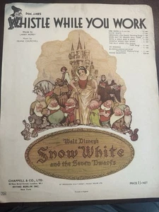 M 1937 Regno Unito Disney Spartiti Film Biancaneve e i sette nani 'Fischietto' - Foto 1 di 3