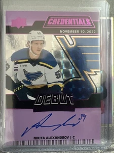 2022-23  Credentials - Debut Ticket Access Autographs Nikita Alexandrov #DTAA-NV - Foto 1 di 2