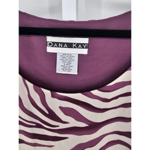 Dana Kay Women's Sleeveless Purple Zebra Polyester Round Neck Size 16W - Picture 1 of 3